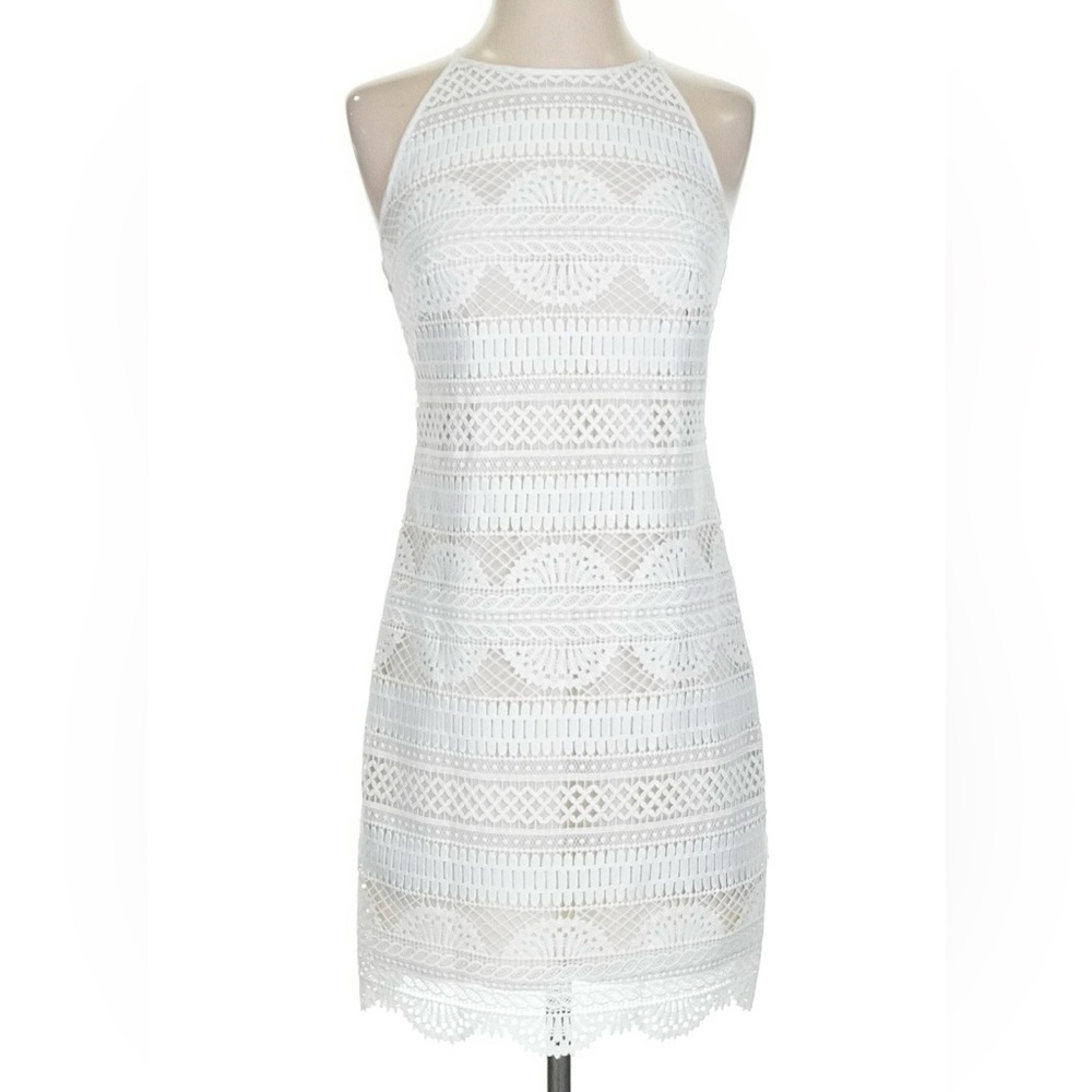 NWT White House Black Market White Lace Mini Dress - Picture 9 of 9